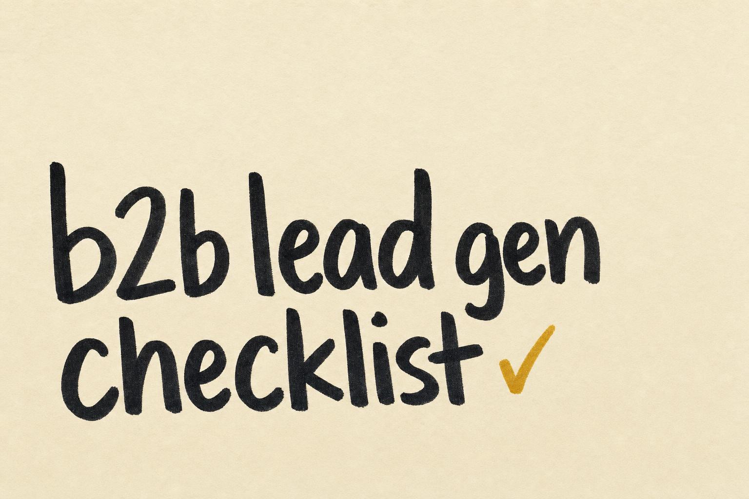 B2B Lead Generation Best Practices: A 12-Point Checklist for 2026